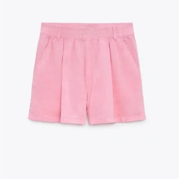 ZARA 2 PIECES LINEN SHIRT WITH POCKET & CARGO SHORTS - Picture 5 of 9